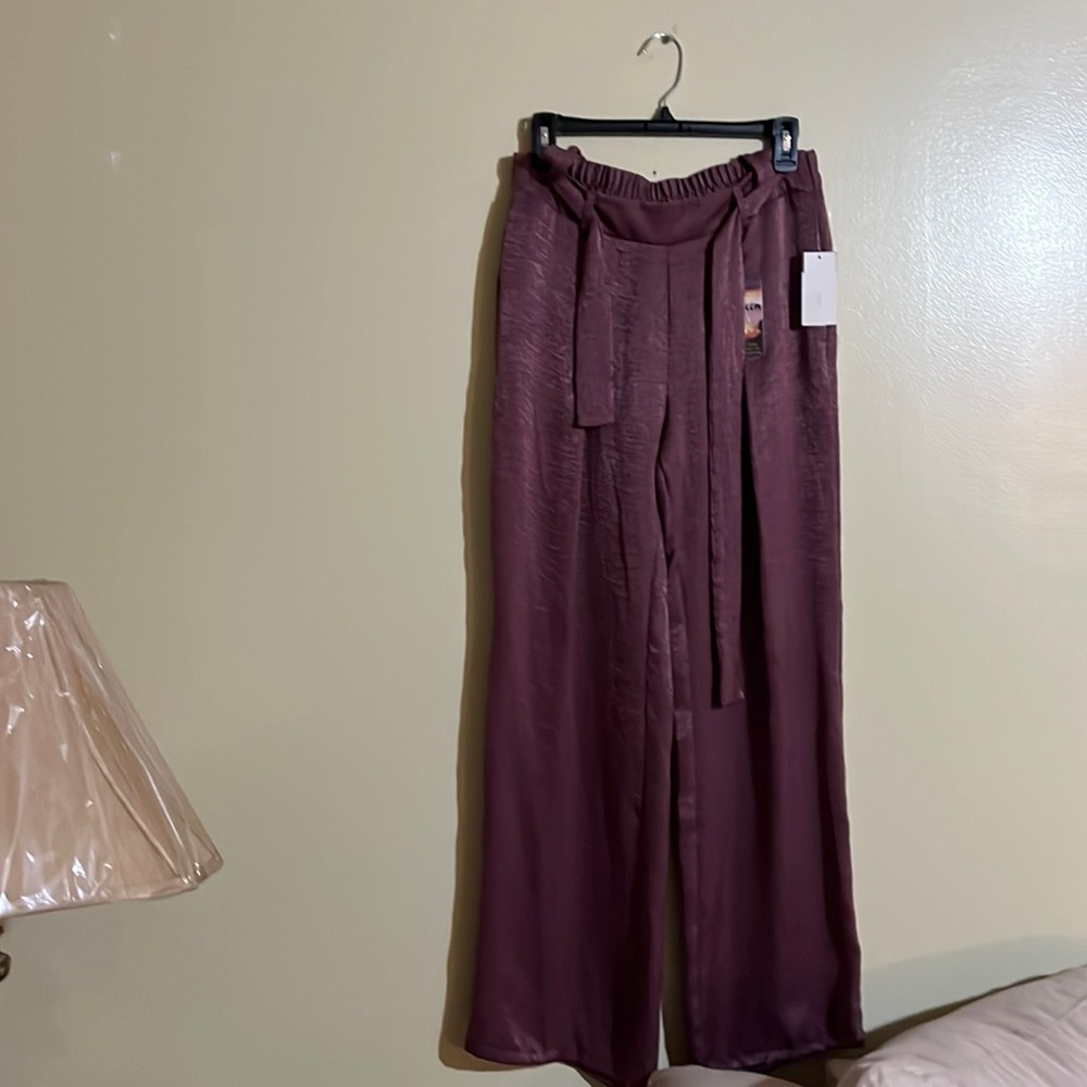 Bebop Pinkish/ mauve silk wide-leg pants